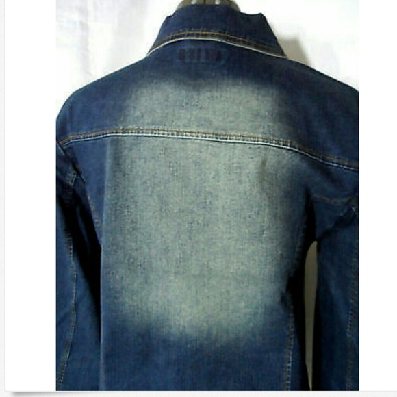 Nwt CLASH JEANS Jacket M Stone washed Dark denim - Picture 4 of 5